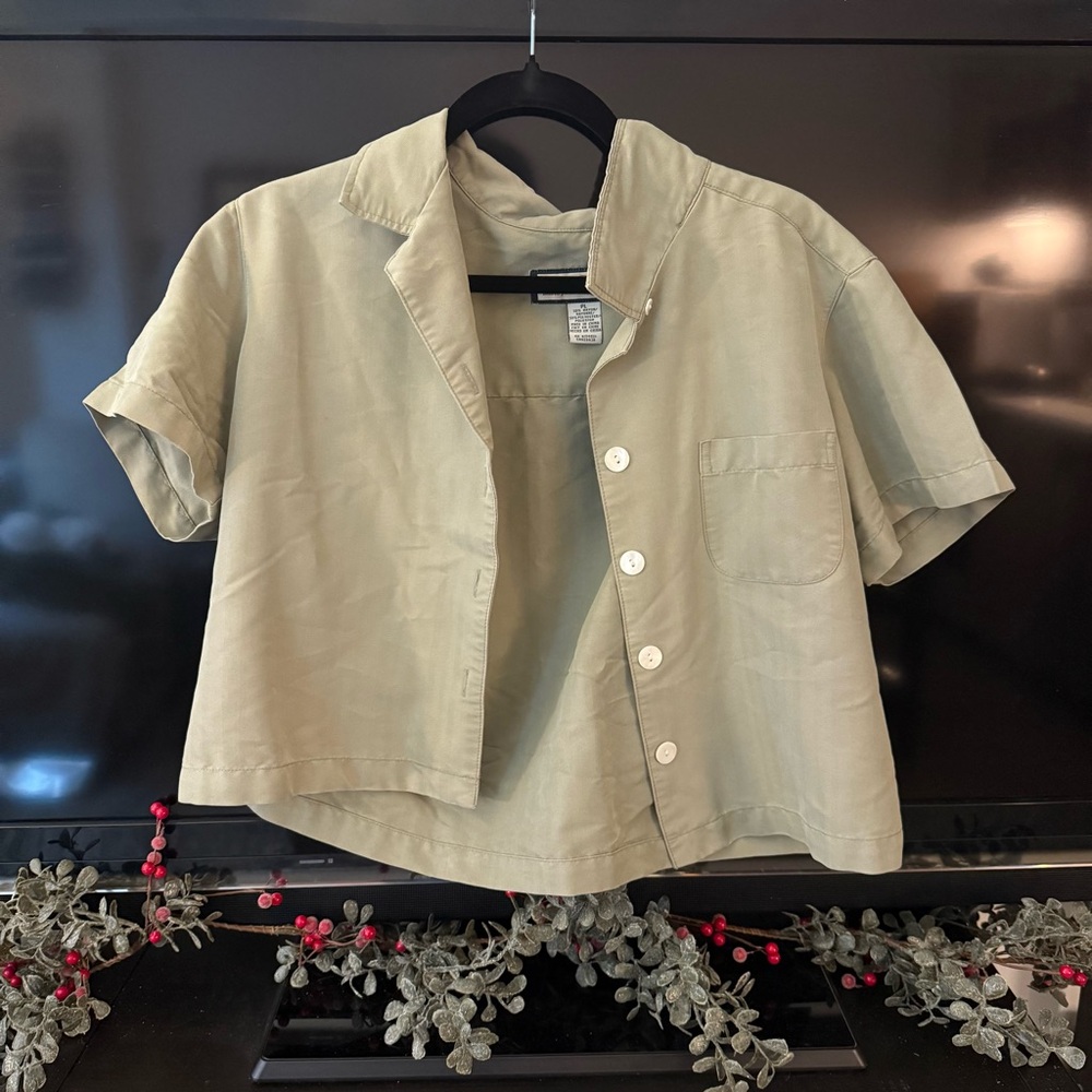 Olive Green Button-Up Shirt | Gorpcore